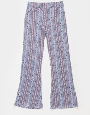 WHITE FAWN Printed Flare Pants