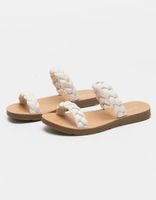 SODA Braided Dual Strap Bone Slide Sandals