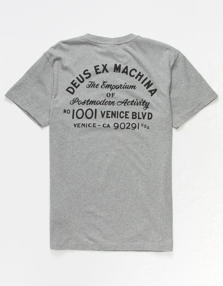 DEUS EX MACHINA Camperdown Address Heather Gray Pocket T-Shirt