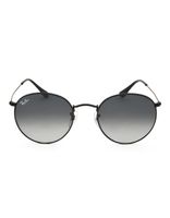 RAY-BAN Round Flat Lenses Grey Gradient & Black Sunglasses