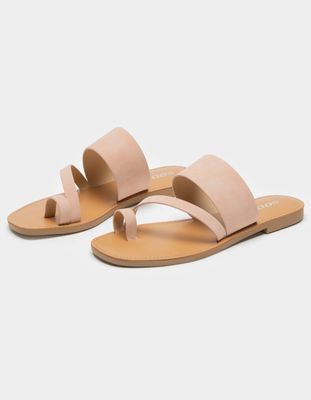 SODA Strappy Toe Mauve Slide Sandals