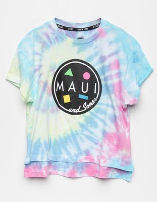 MAUI AND SONS Rolled Cuff Girls Tie Dye T-Shirt