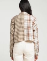 RSQ, Tops, Rsq Big Plaid Womens Crop Flannel Shirt