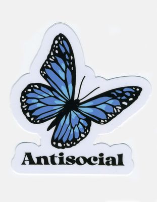 Antisocial Blue Sticker