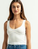 HEART & HIPS Soft White Bustier Crop Tank