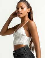 SKY AND SPARROW Ditsy Daisy Trim White Cami