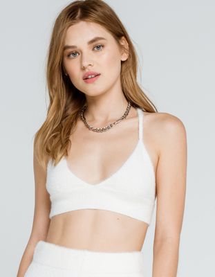 WEST OF MELROSE Stick With Knit Fuzzy Bralette
