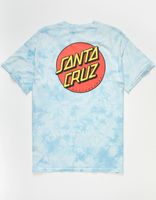 SANTA CRUZ Classic Dot Tie Dye Light Blue T-Shirt