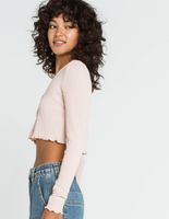 SKY AND SPARROW Blush Thermal Knit Crop Top