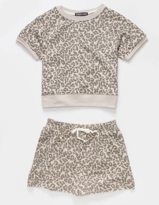 TRIXXI GIRL Leopard Girls Tee & Shorts Set
