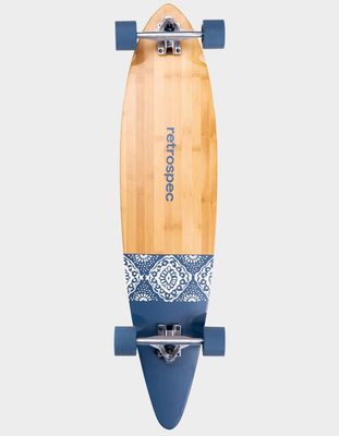 RETROSPEC Zed Navy Paisley 41" Pintail Longboard Skateboard