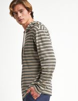 RSQ Striped Khaki Hooded T- Shirt