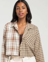 RSQ Womens Crop Flannel Shirt