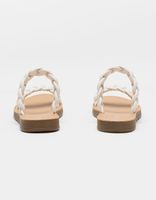 SODA Braided Dual Strap Bone Slide Sandals