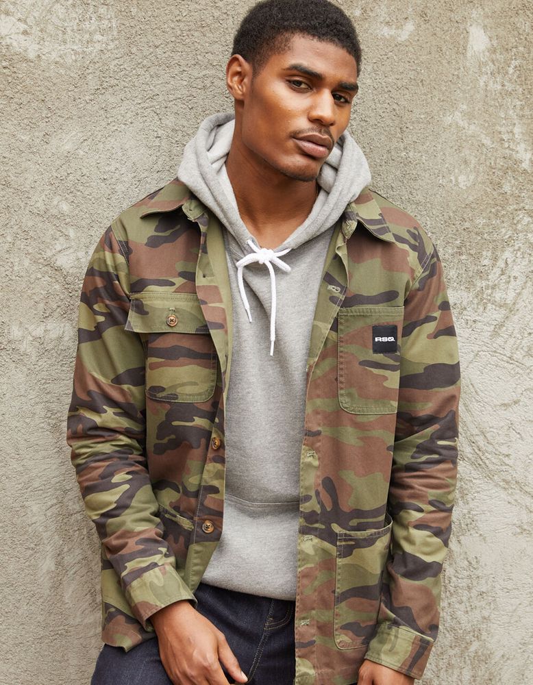 RSQ Chore Camo Shirt Jacket