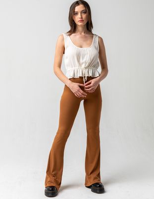 SKY AND SPARROW Rib Caramel Flare Pants