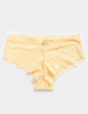 FULL TILT Allover Lace Pale Yellow Cheeky Panties