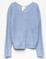 WHITE FAWN Knot Girls Blue Sweater