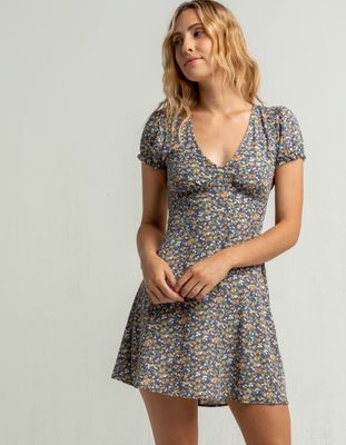 SKY AND SPARROW Ditsy Open Back Dress