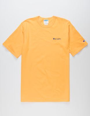 CHAMPION Embroidered Script Logo Gold & Blue T-Shirt