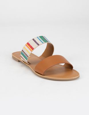 QUPID Woven Two Strap Sandals