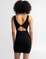 FULL TILT Black Open Twist Back Bodycon Dress