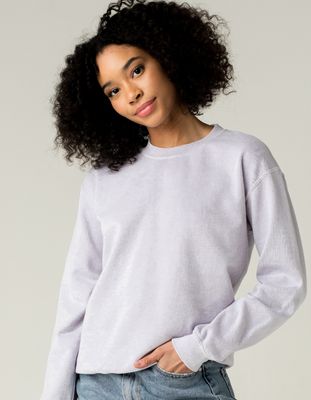 FULL TILT Basic Lavender Crew Sweatshirt