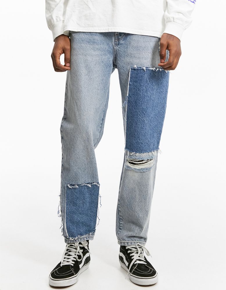 BDG Urban Outfitters Blue Patchwork Dad Jeans