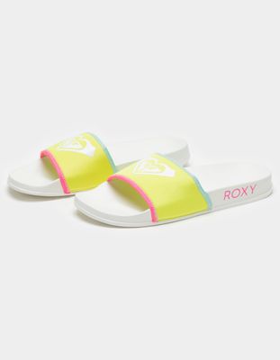 ROXY Slippy Neo Lime Slide Sandals