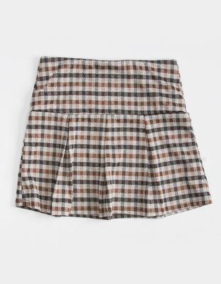 FULL TILT Plaid Drop Pleat Girls Tennis Skirt