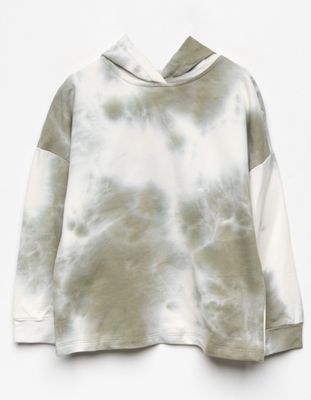 HAYDEN Tie Dye Girls Olive Lightweight Hoodie