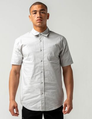 RSQ Solid Light Gray Button Up Shirt