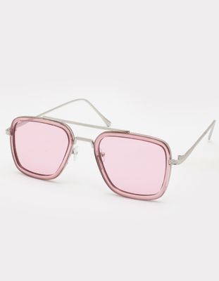 Pink Lens Navigator Sunglasses