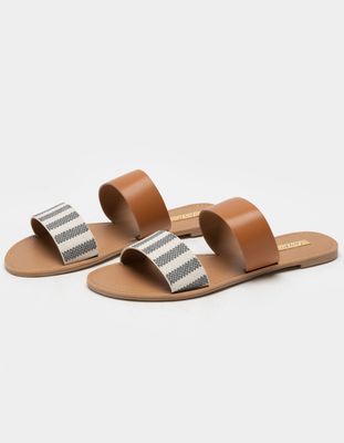 QUPID Woven Two Strap Sandals