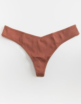 FULL TILT V Rib Mahogony Thong