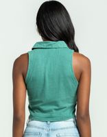 RSQ Embroidered Green Polo Tank