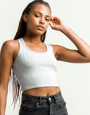 BOZZOLO Wide Rib Heather Gray Cami