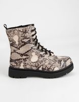 SODA Grunge Lace Up Snake Combat Boots