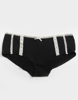 FULL TILT Lace Trim Black Cheeky Panties