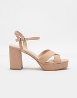 SODA Ankle Strap Nude Platform Sandals