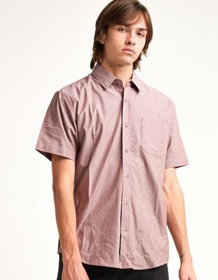 RSQ Solid Chambray Rust Button Up Shirt