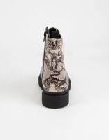 SODA Grunge Lace Up Snake Combat Boots