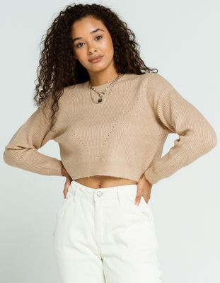 FULL TILT Transition Stitch Tan Sweater