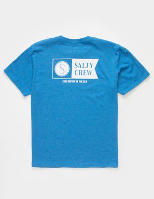 SALTY CREW Alpha Flag Boys Heather Blue T-Shirt