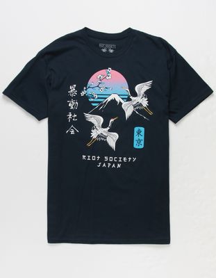 RIOT SOCIETY Crane Mt. Fuji T-Shirt