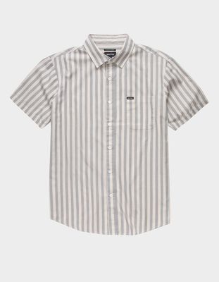 BRIXTON Woven Charter Stripe Heather Gray Shirt