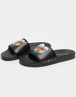 CHAMPION IPO Heart Pride Black Slide Sandals