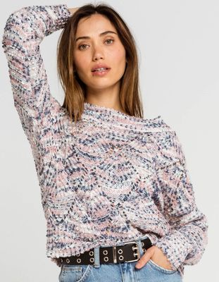 FULL CIRCLE TRENDS Scoop Neck Nubby Sweater