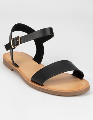 SODA Ankle Strap Black Sandals
