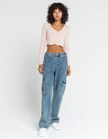 SKY AND SPARROW Blush Thermal Knit Crop Top